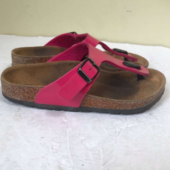 BIRKENSTOCK GIZEH Kids Thong Pink Vegan Leather Sandals Slides Mules Slides Cork - Picture 3 of 14